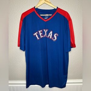 Majestic Blue and Red Texas Rangers Jersey